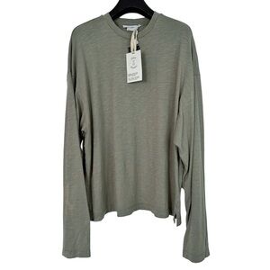 NWT URBAN RENEWAL x UO Olive Green Long Sleeve T-shirt Faded Bleached Arm M